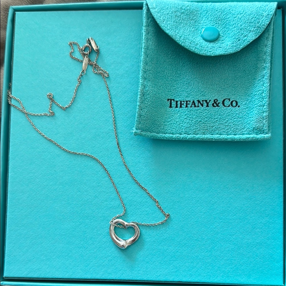 Tiffany & Co. Silver Open Heart Necklace